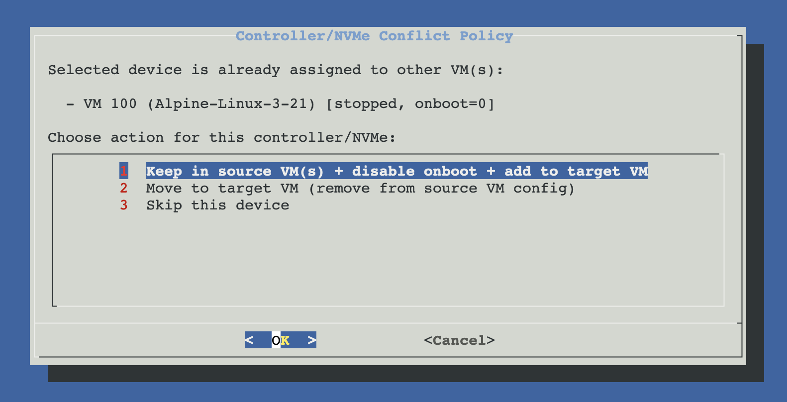 Conflict detection warning