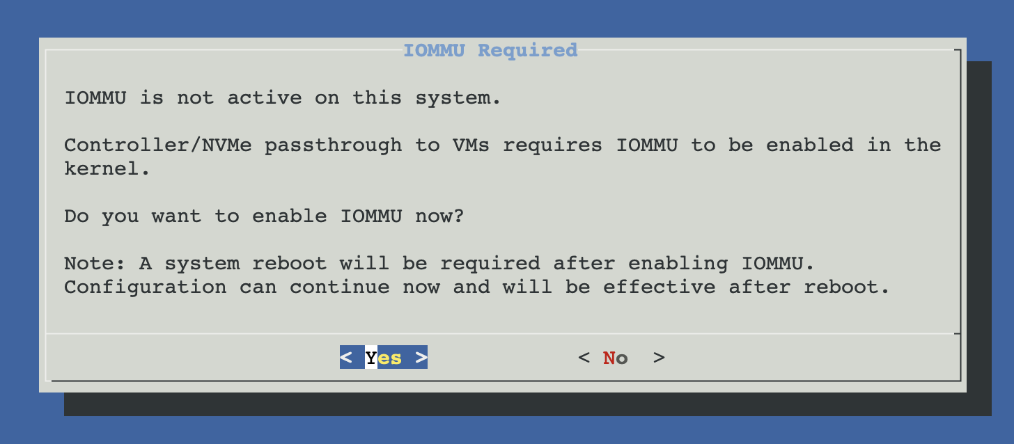 IOMMU Required dialog