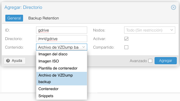 Configuring new storage in Proxmox