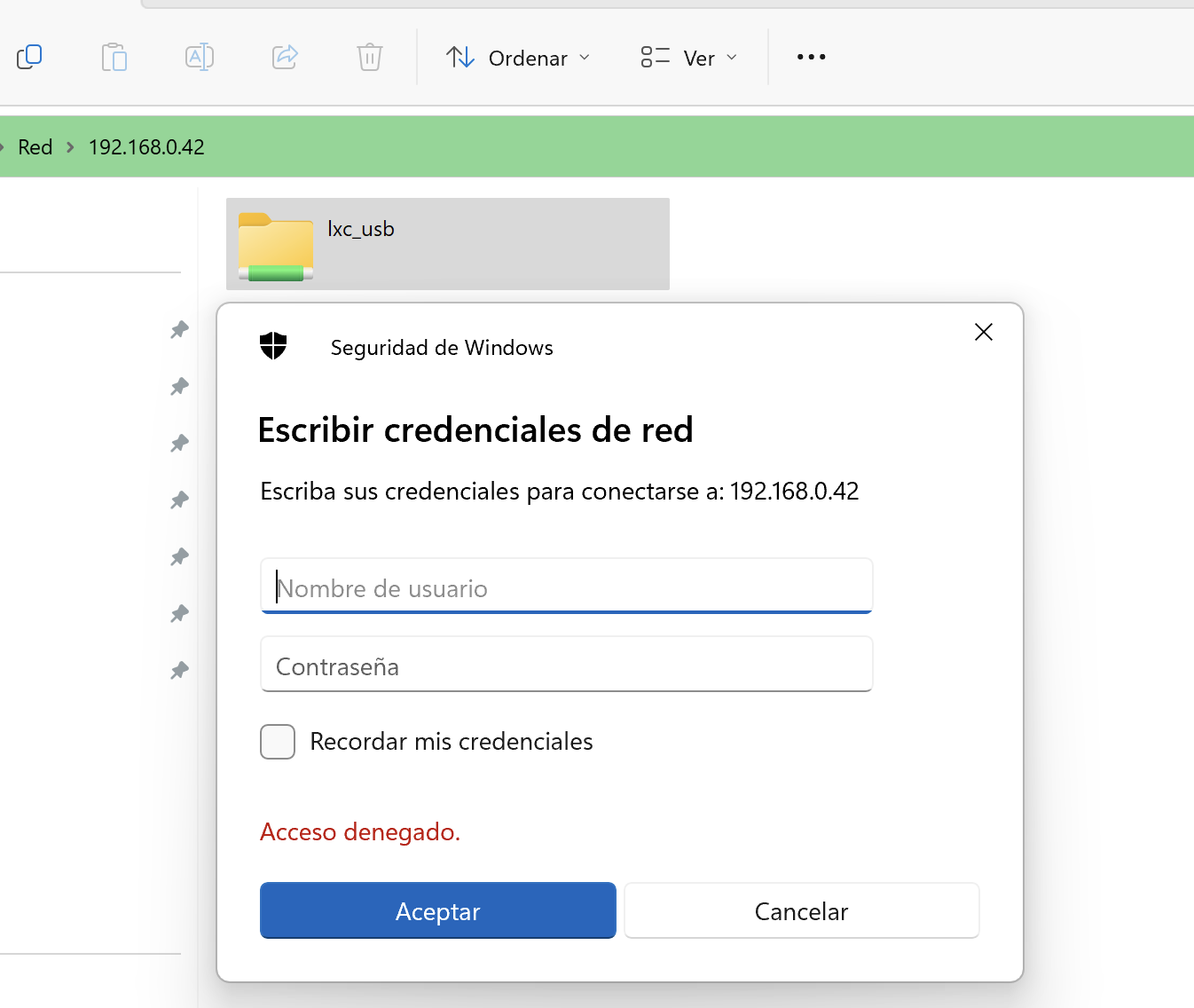 Samba authentication prompt