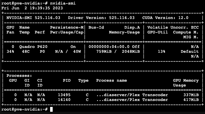 Plex using NVIDIA GPU - active session