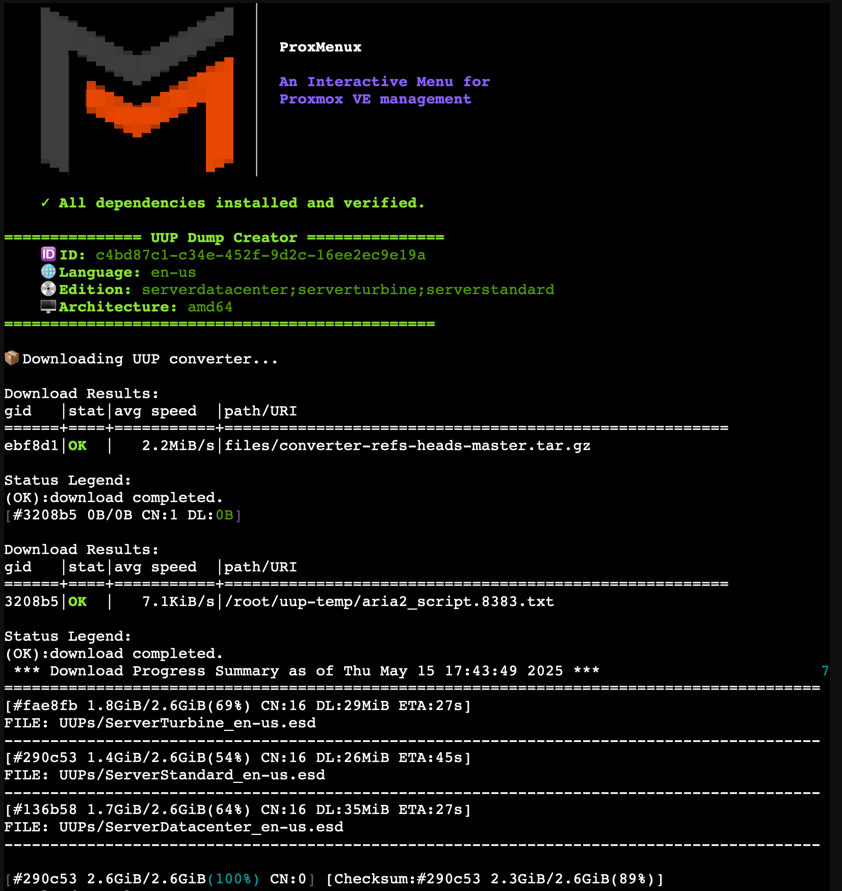 Start UUP Dump ISO Creator from ProxMenux