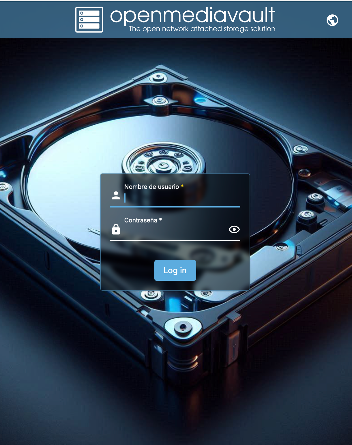 OpenMediaVault web interface