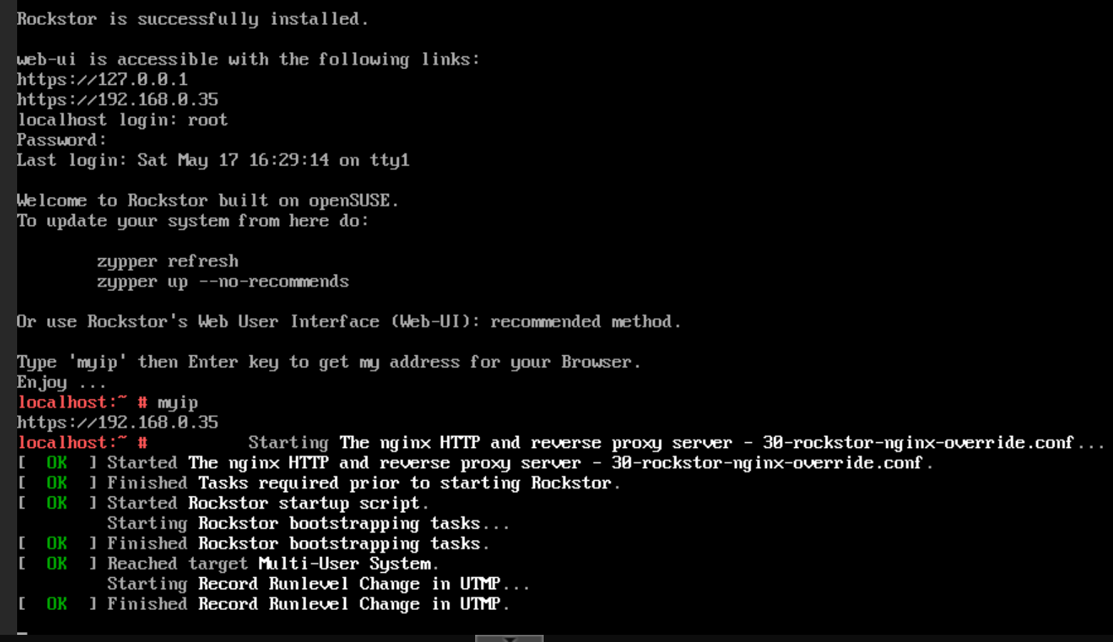 Rockstor shell interface