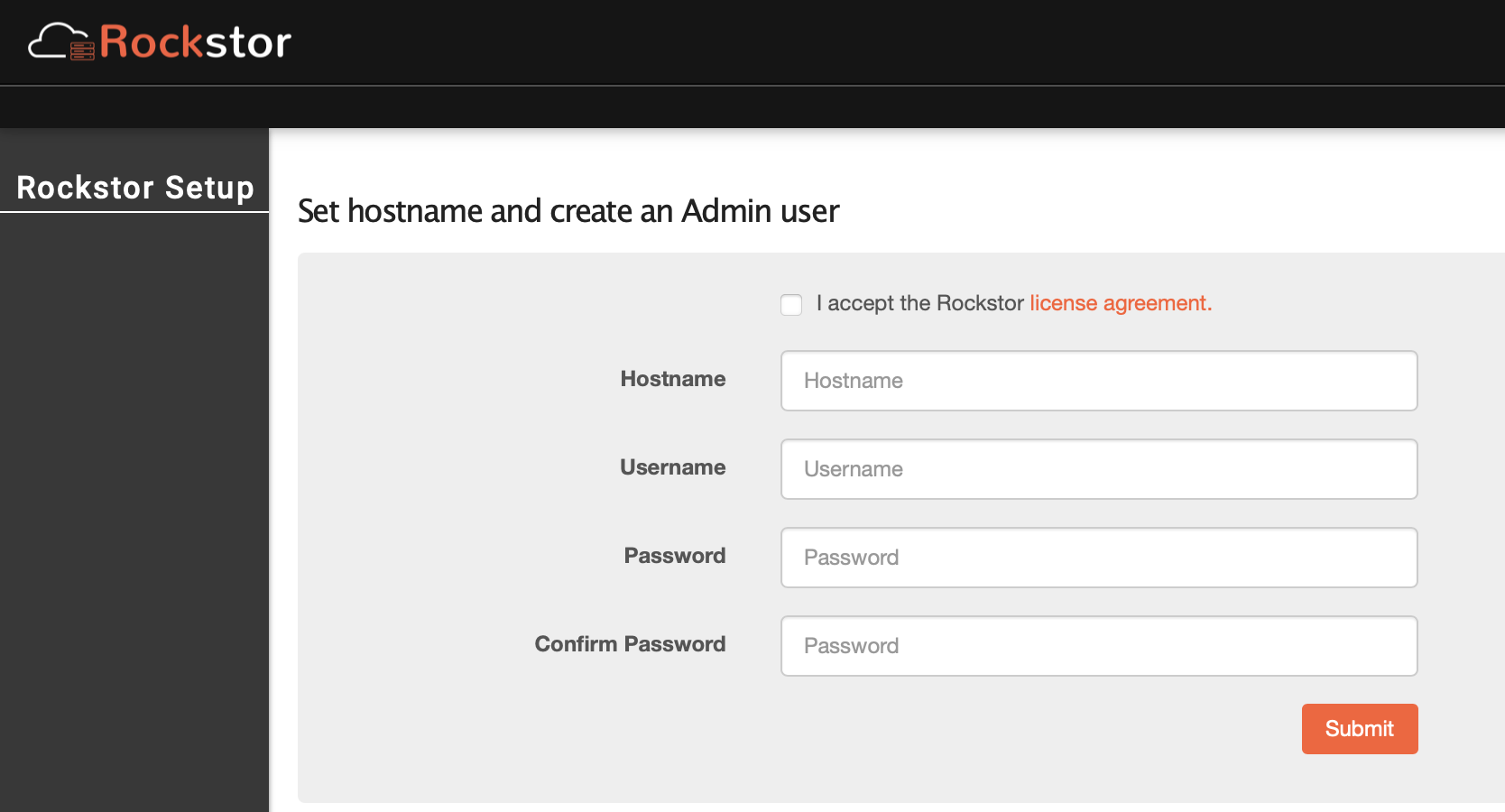 Rockstor web interface