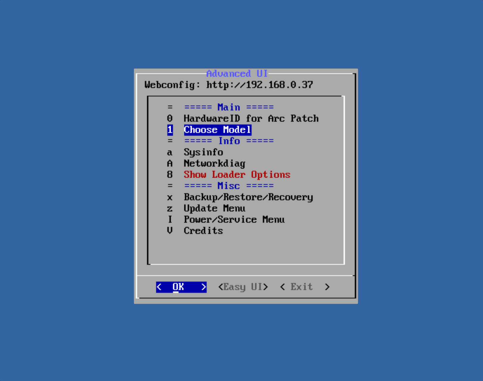 Arc loader terminal interface