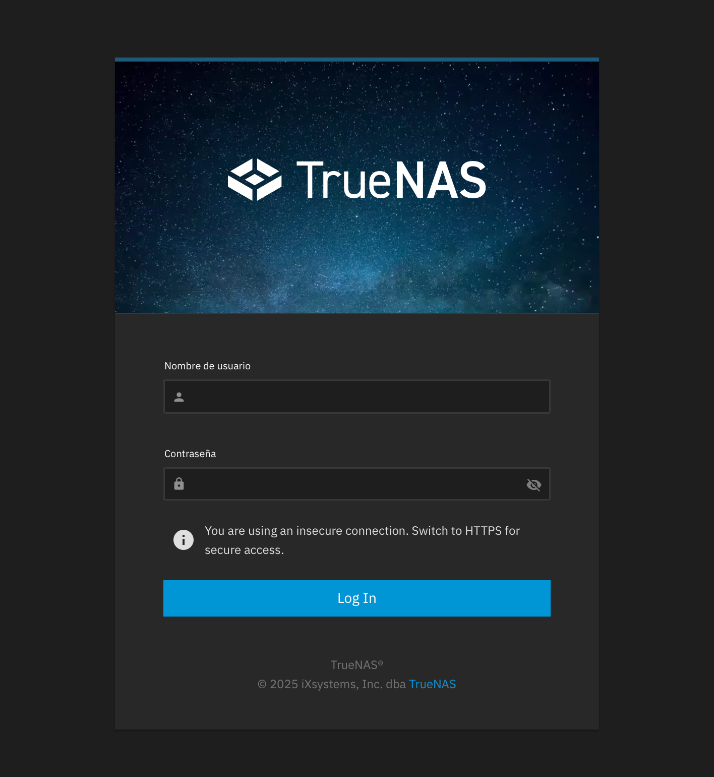 TrueNAS SCALE web interface