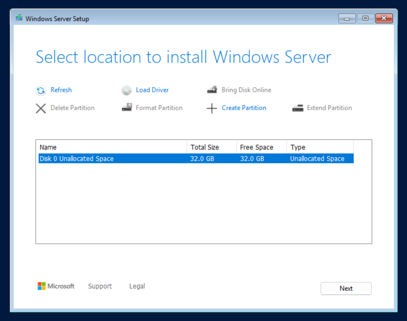 Select the VirtIO driver that matches your disk interface